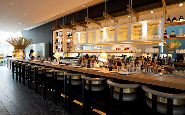 The bar at Avenue, from D&D Restaurants. Interiors designed by Russell Sage Studio Ltd.