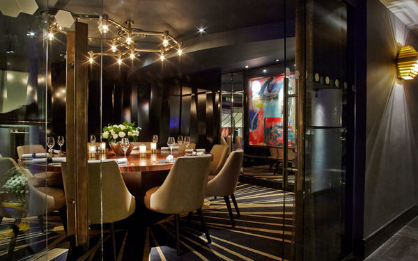 Private dining at Quaglinos, London. Interiors designed by Russell Sage Studio Ltd.